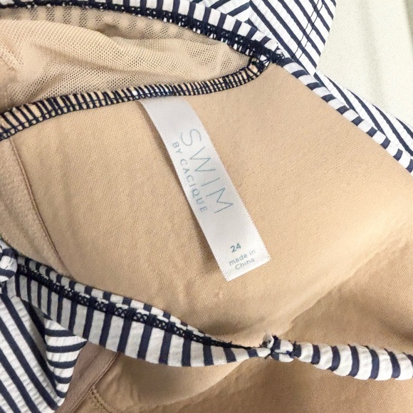 Cacique Navy and White Striped two piece bathing suit size 22 - Picture 9 of 11